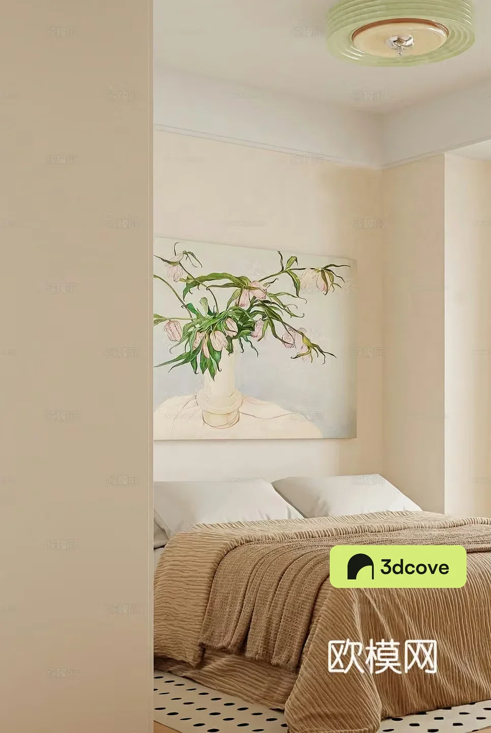 Creamy wind double bed