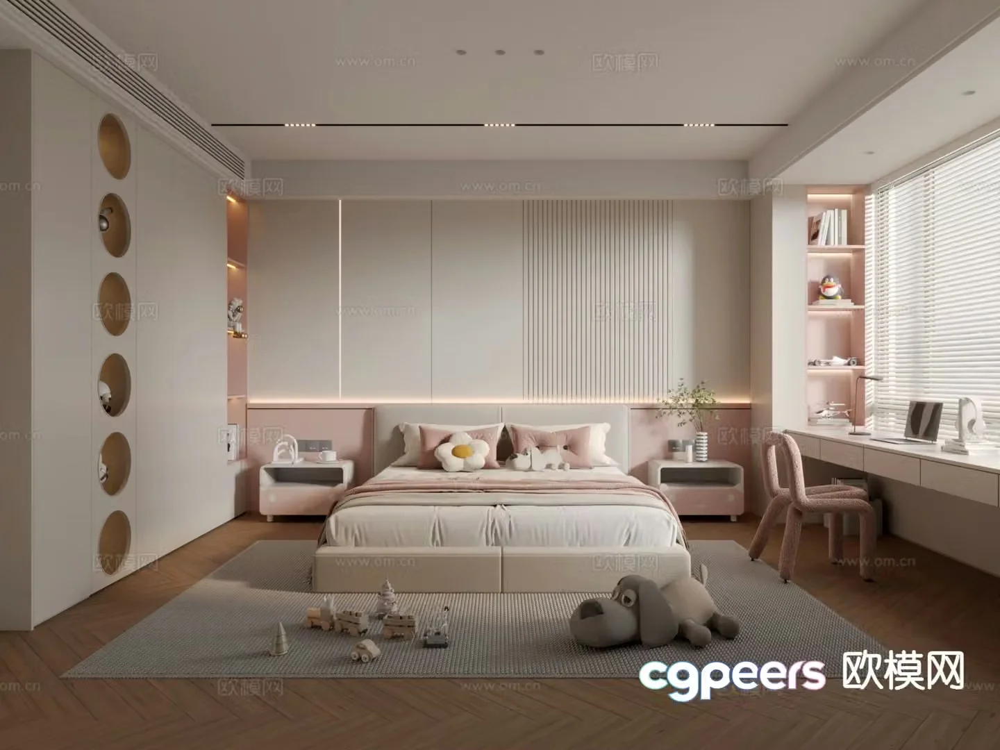 Modern children’s room girl’s room 3d model
