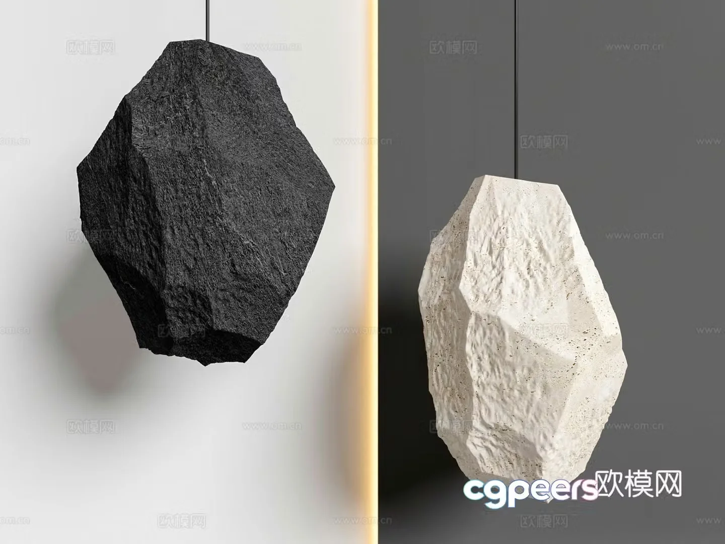 Indoor stone sculpture Stone pendant Stone installation Modern sculpture ornaments Stone ornaments Stone 3D model
