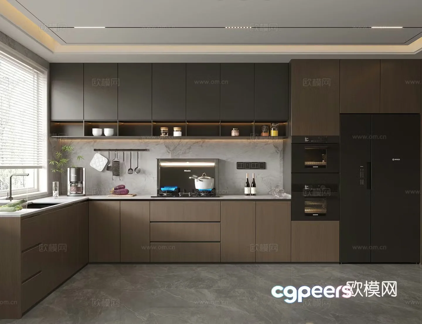 Modern Italian kitchen 3d model