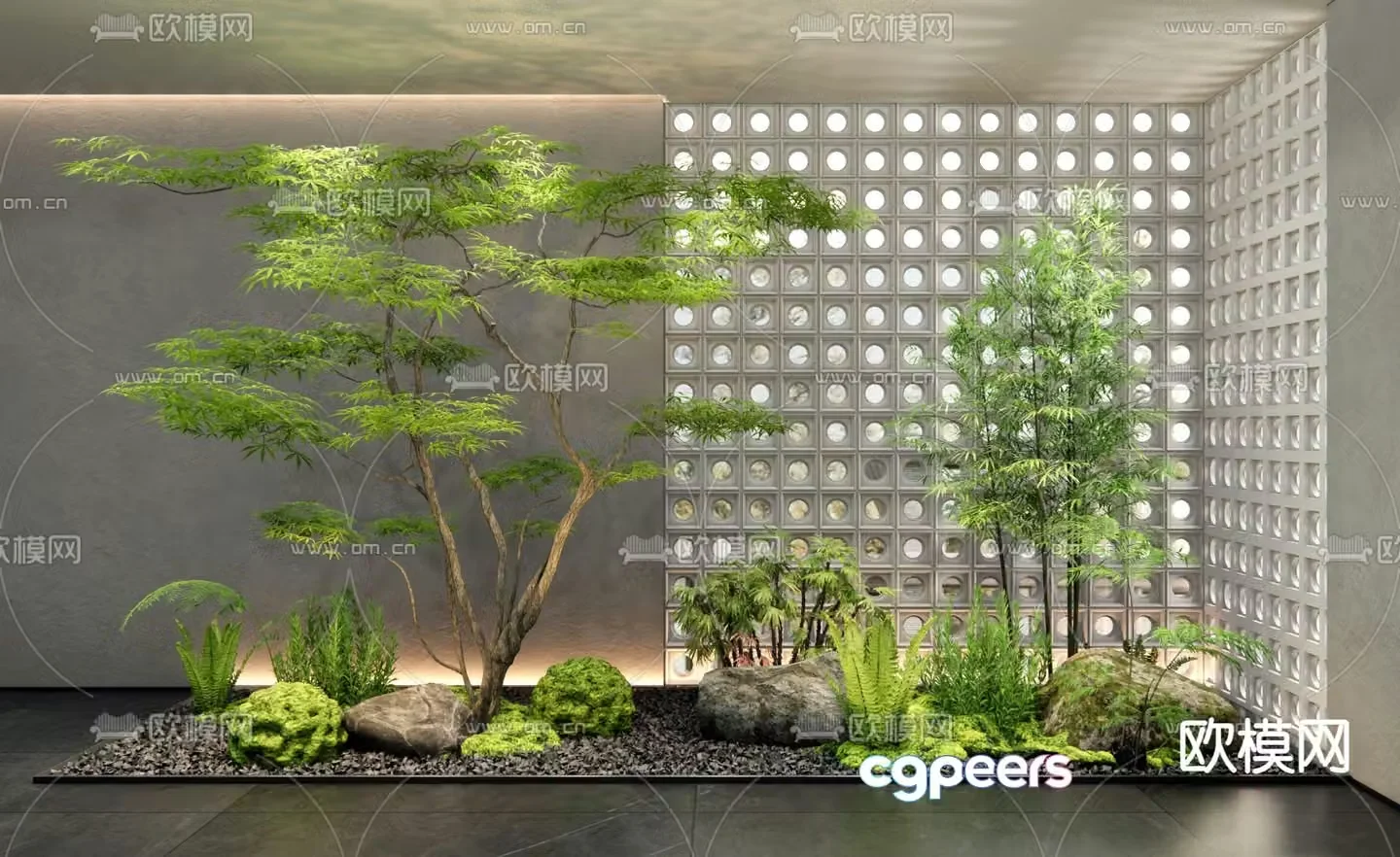 Indoor landscape plant landscaping 3d model