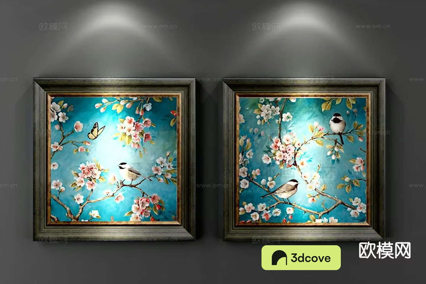 Traditional American decorative painting flower and bird painting