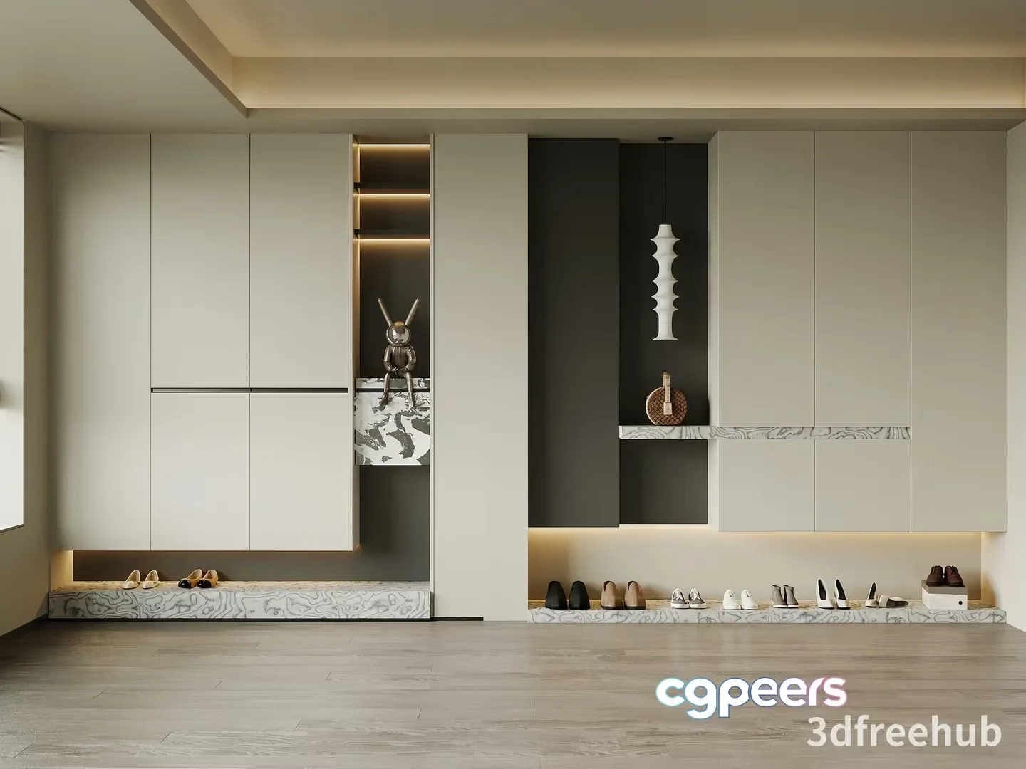 Modern Shoe Storage 3D Model – 19972 – VRAY Render