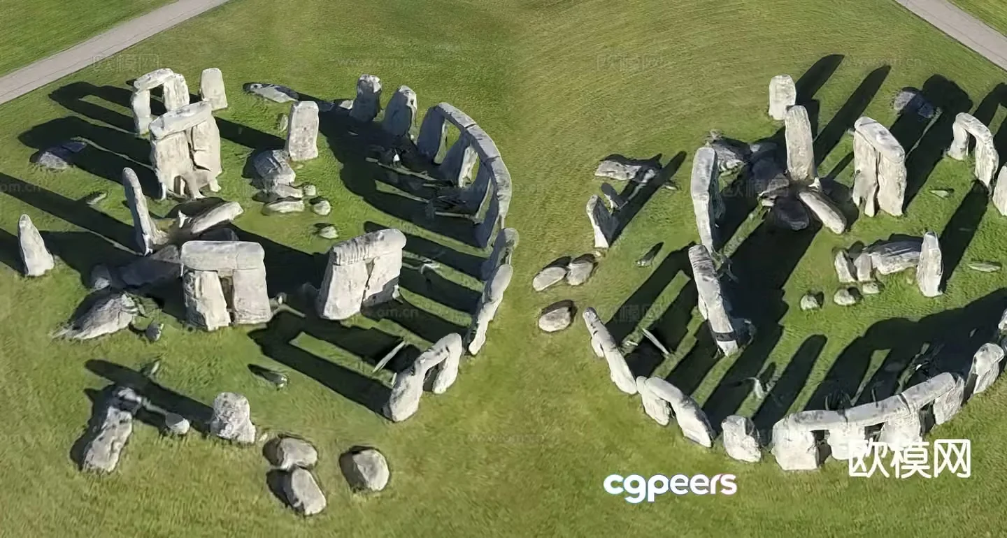 Stonehenge landscape stone rockery 3d model
