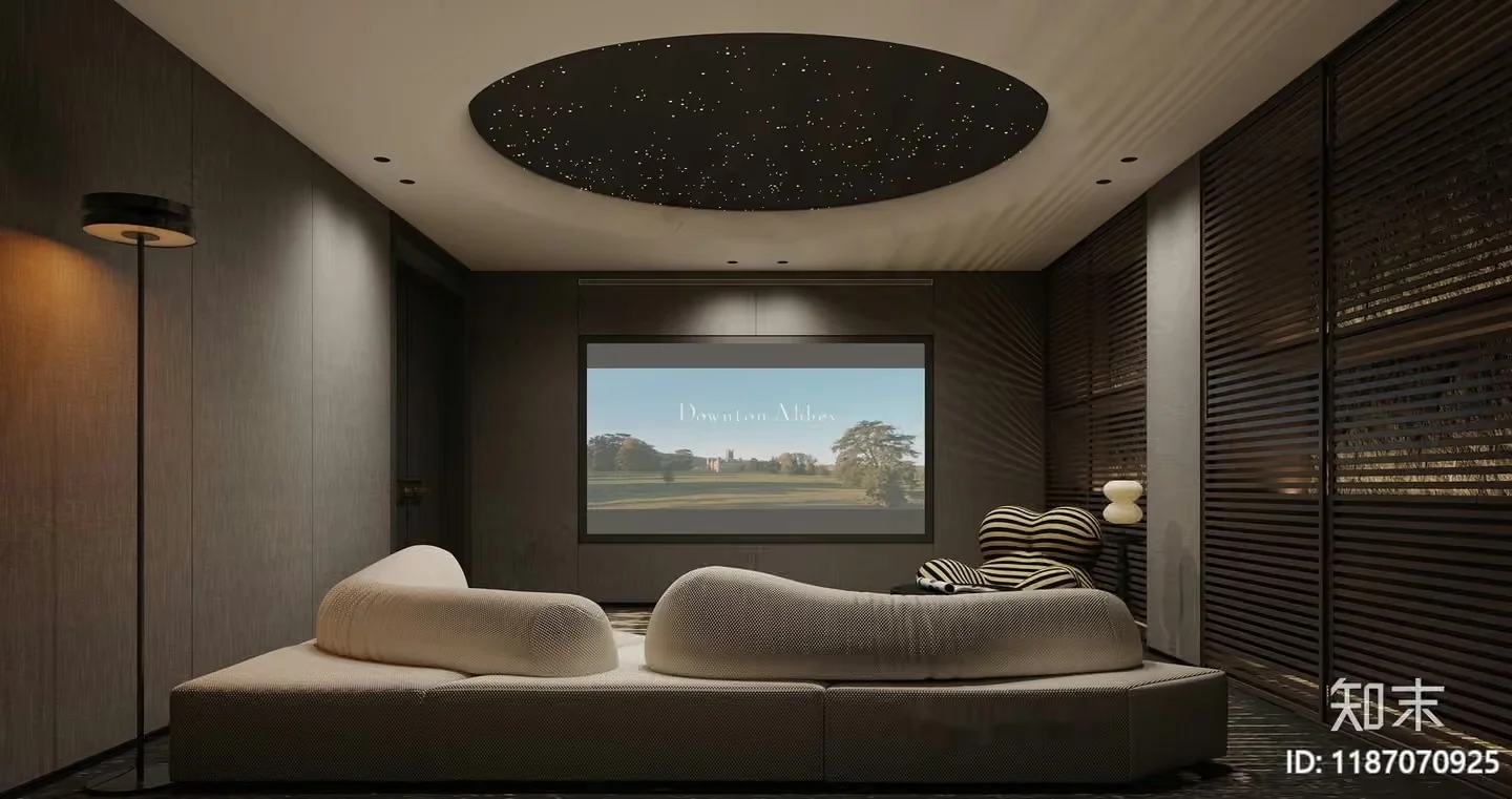 Modern Home Theater 3D Model – 2328 – VRAY Render