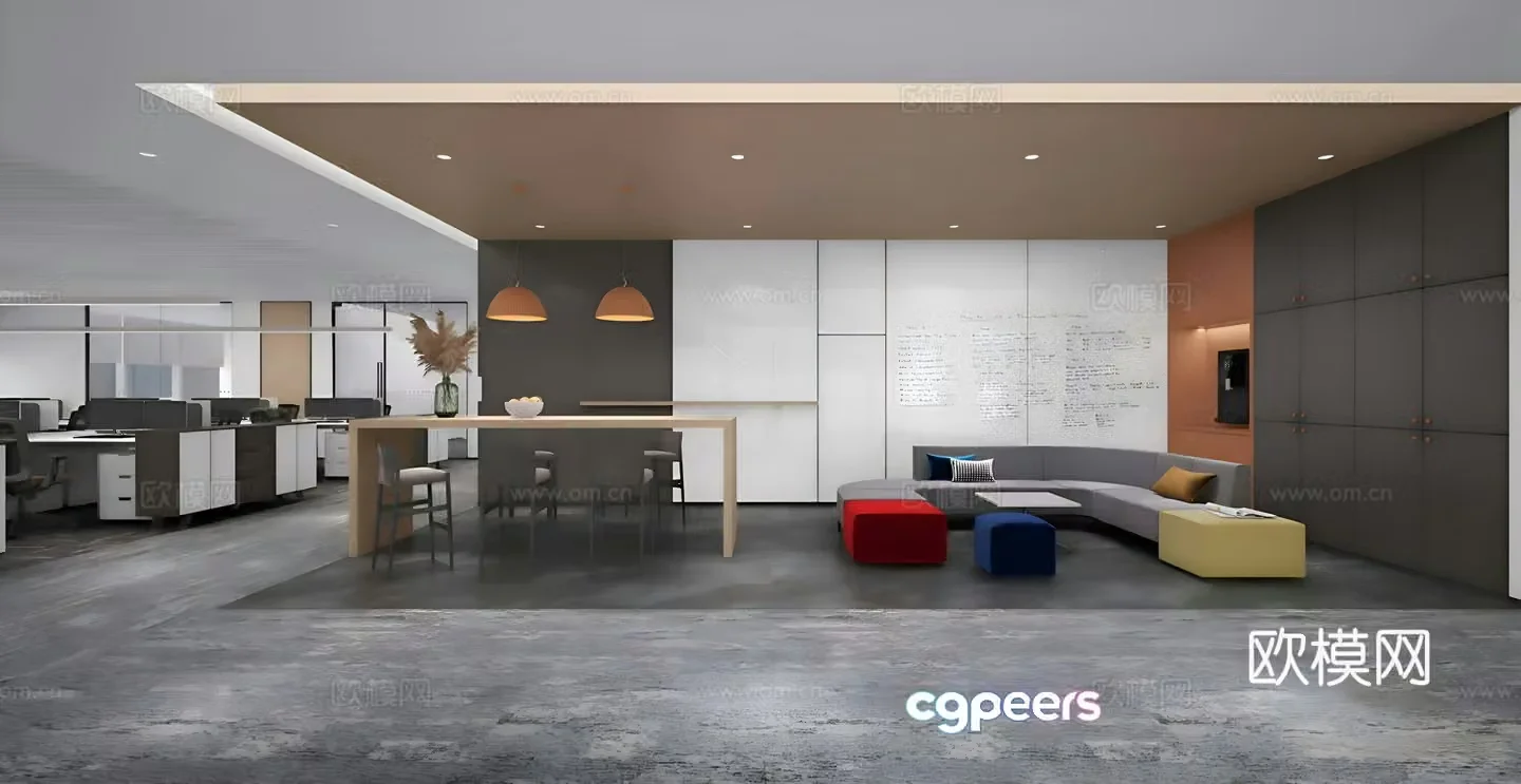 Modern office area office 3d model