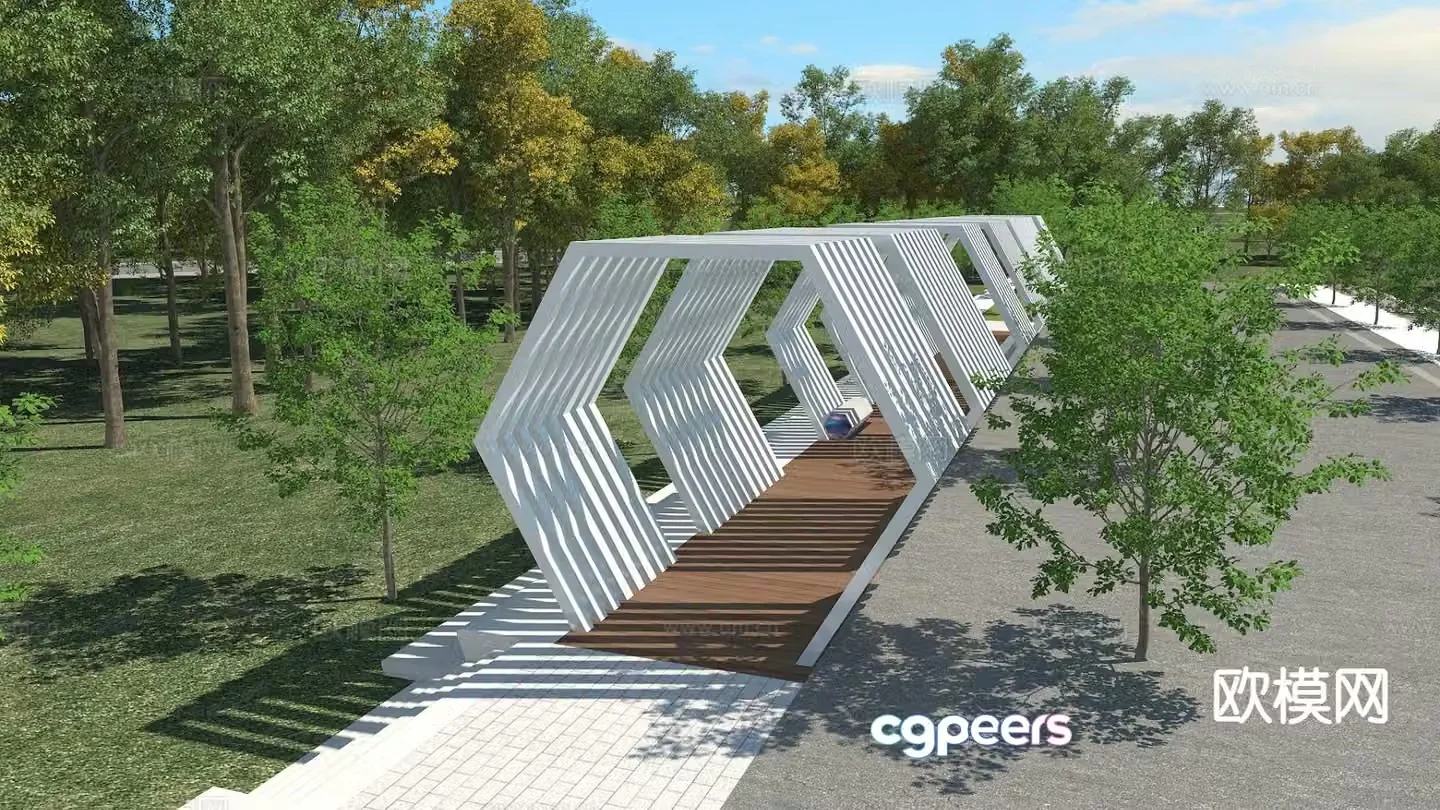 Modern gallery frame landscape gallery 3d model