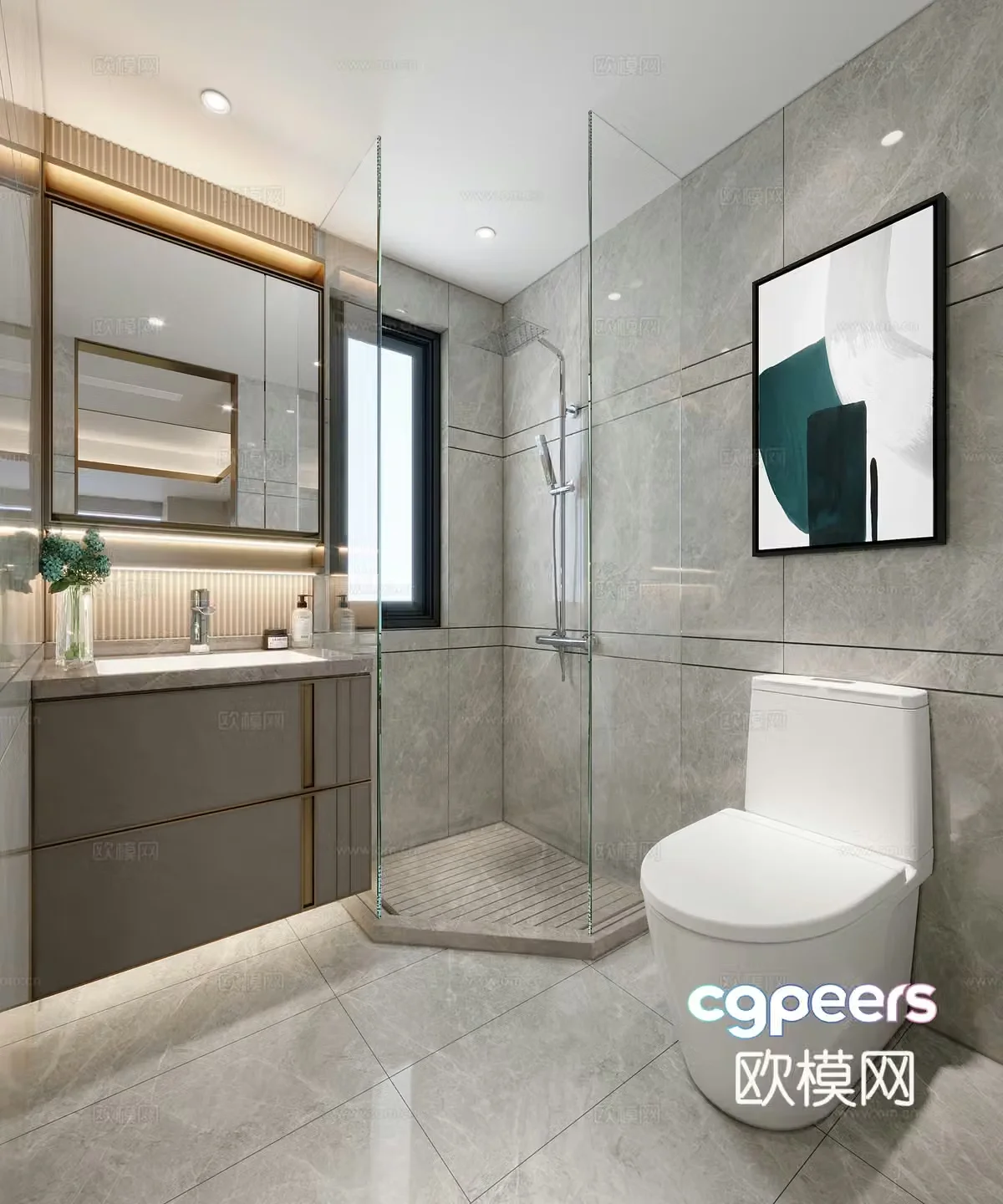 Modern bathroom bathroom 3d model