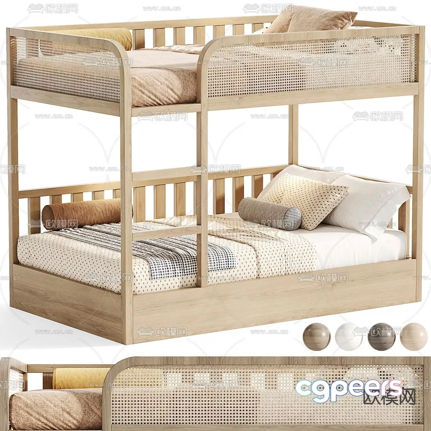 Pinterest bunk bed children’s bed 3d model