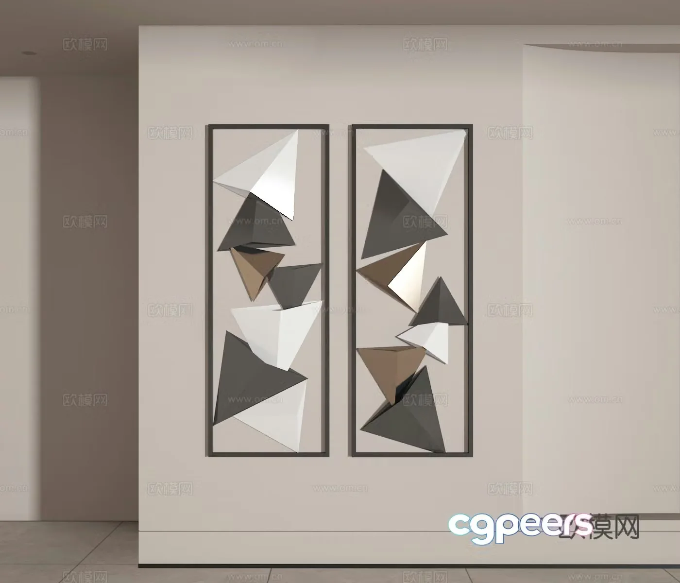 3D model of hanging painting