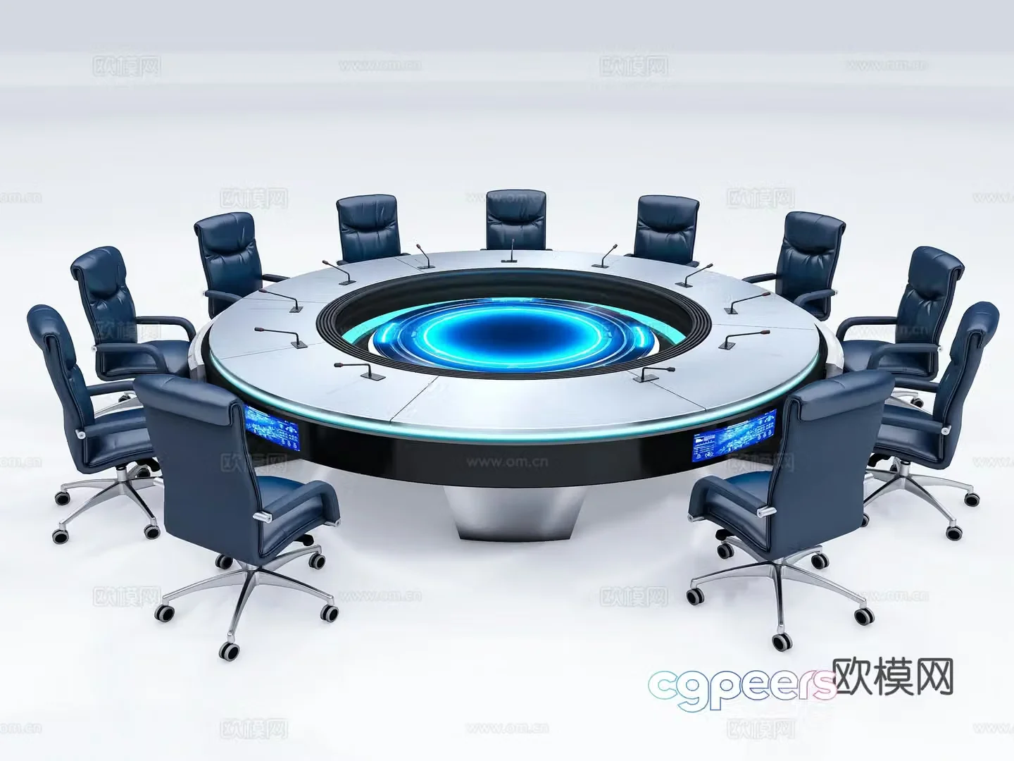 3D model of tech-sensing circular conference table
