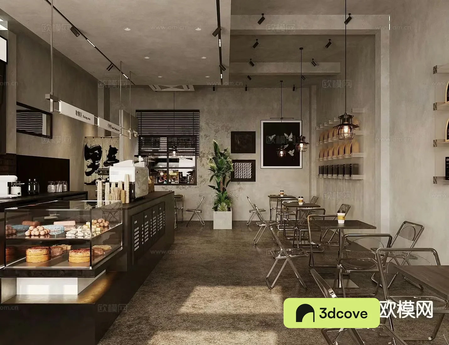Industrial style cafe