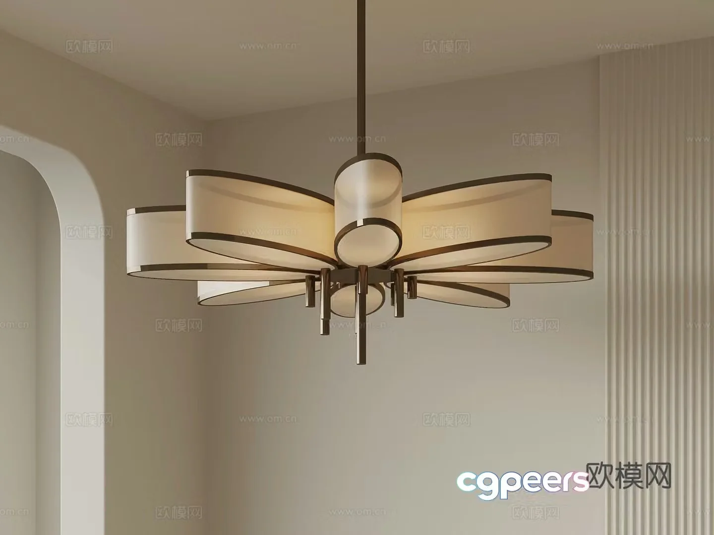 New Chinese chandelier Art chandelier 3d model