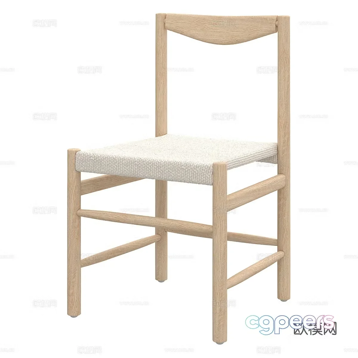 Nordic simple chair single chair simple chair living room chair 3d model