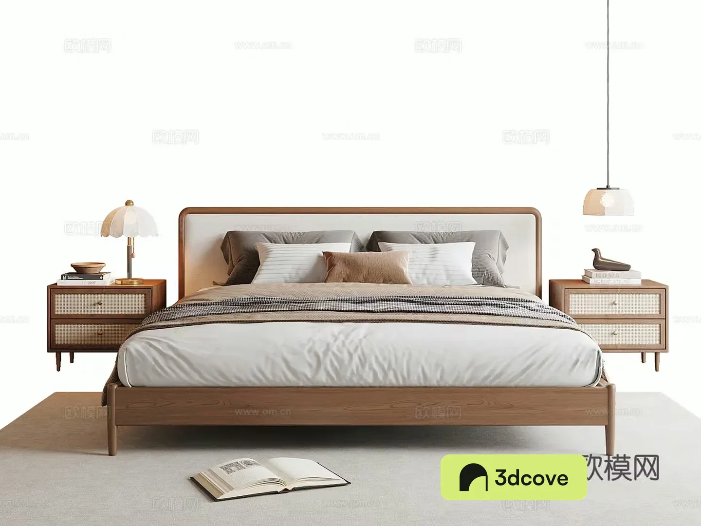Wasabi Middle Style Double Bed 3D Model