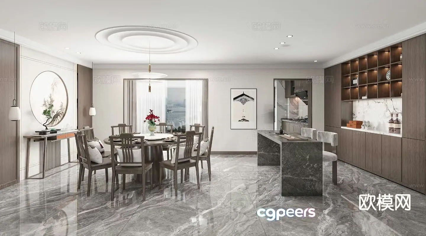 New Chinese restaurant 3d model