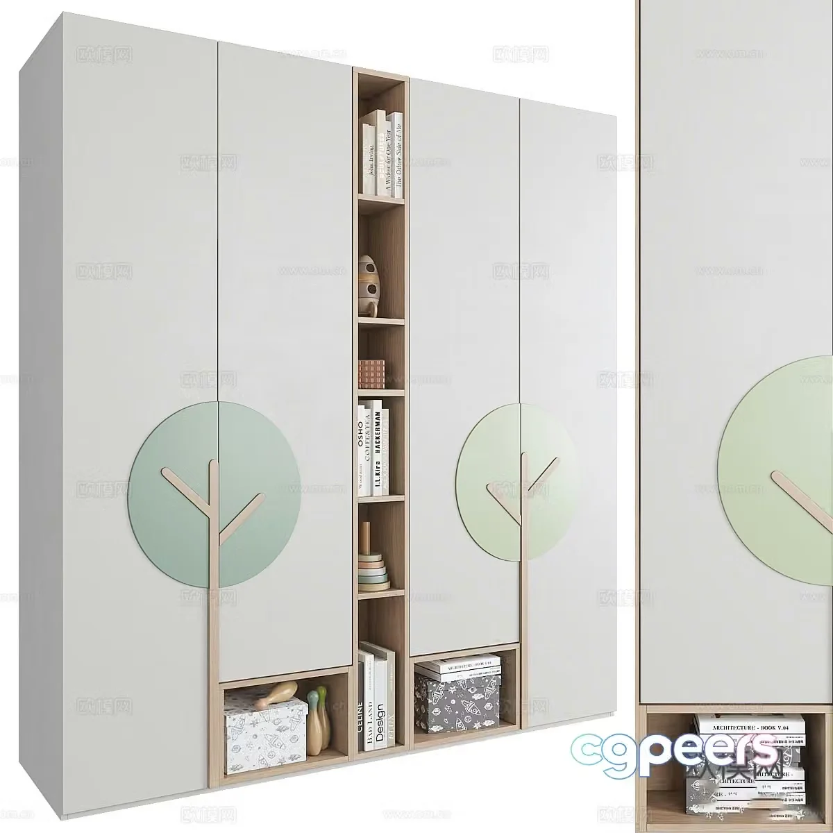 Modern Nordic children’s wardrobe 3d model