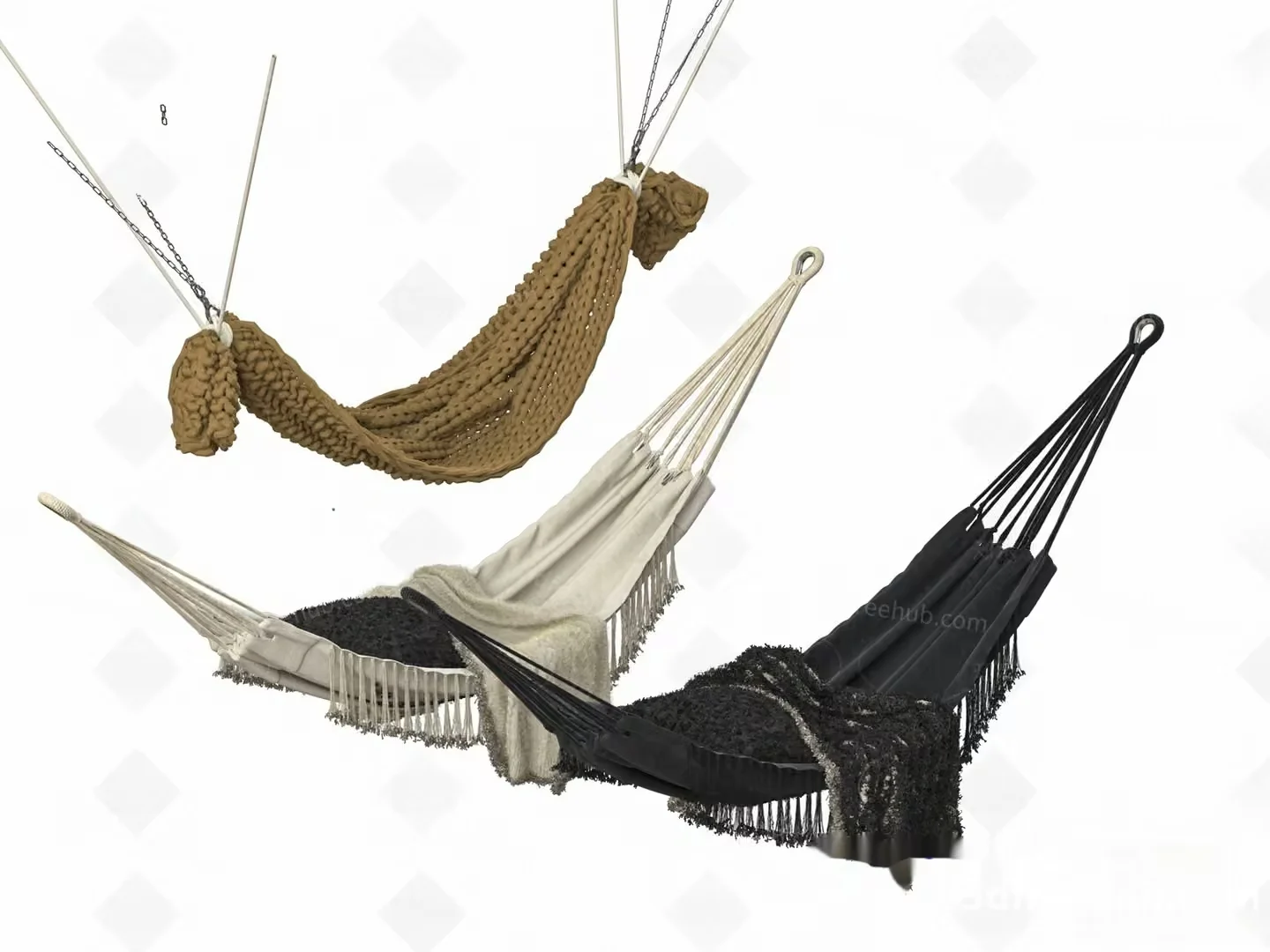 Two Hammocks 3D Model – 18501 – VRAY Render
