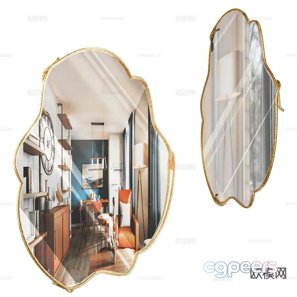 Salto mirror special shaped mirror decorative mirror 3d model