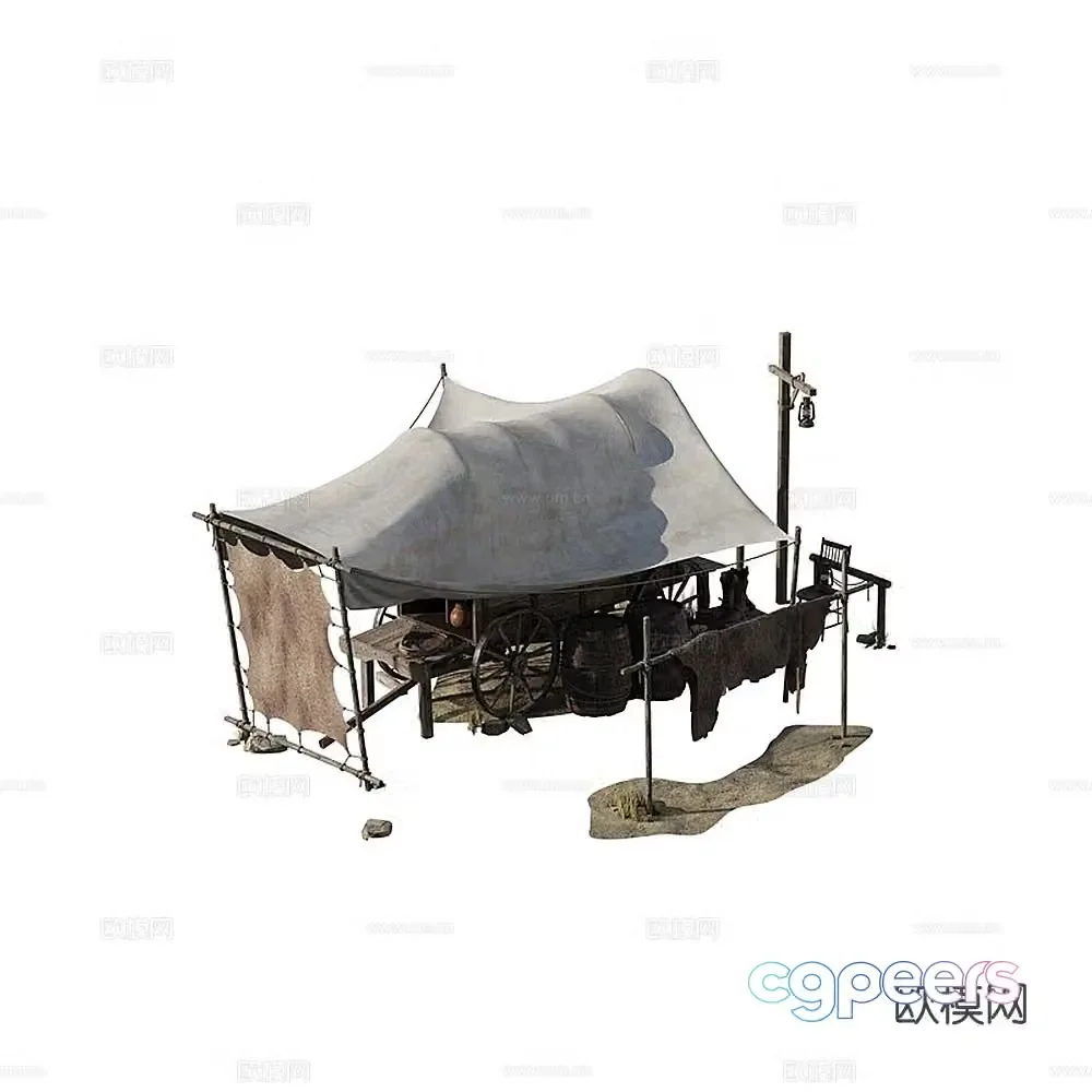 vehicle carriage carriage barrel sketch 3d model