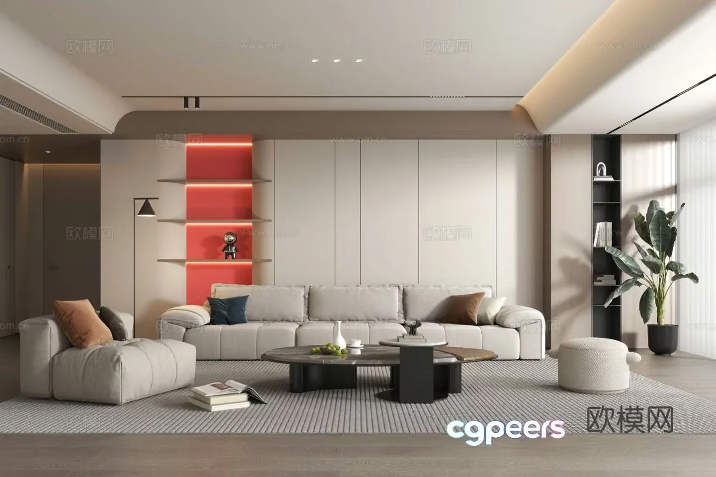Modern living room 3d model