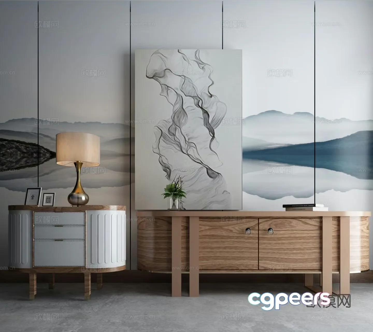 Modern TV cabinet combination 3D model