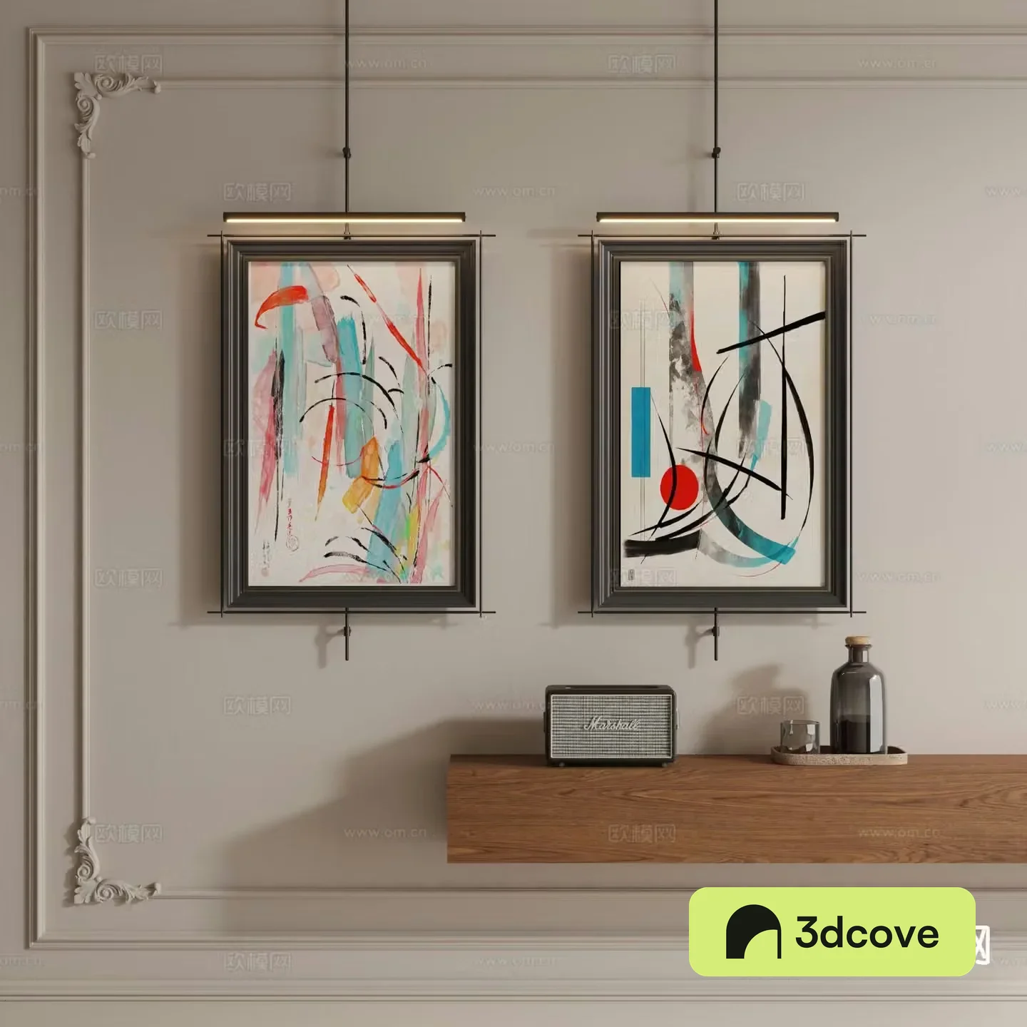 Medieval style hanging painting decorative painting metal rod hanging painting