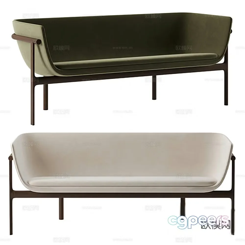 Double sofa arm sofa 3d model