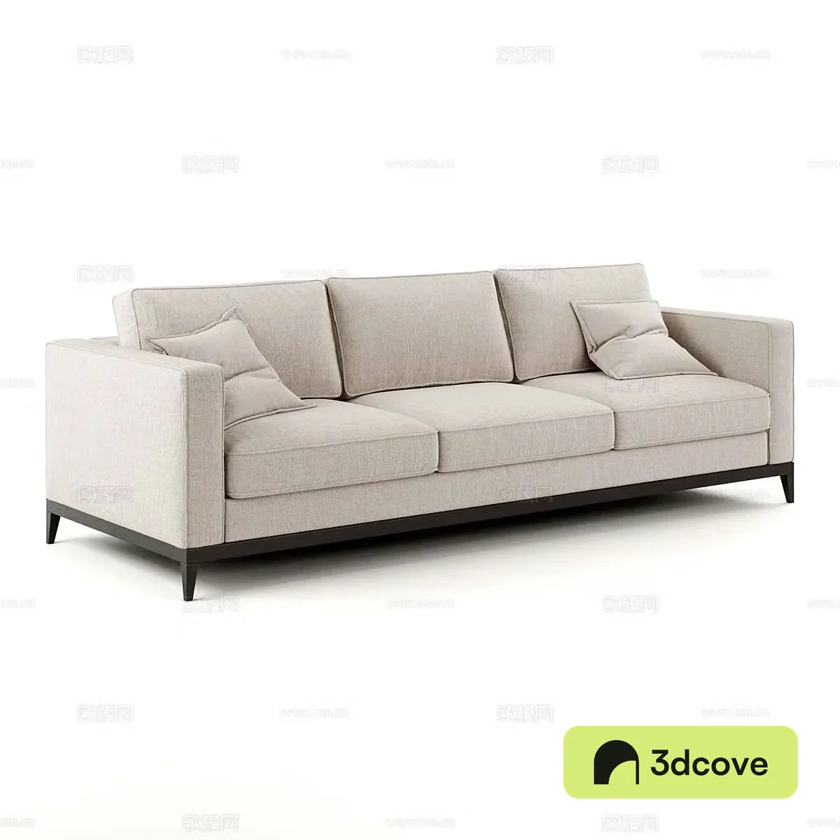 Modern simple double sofa fabric sofa