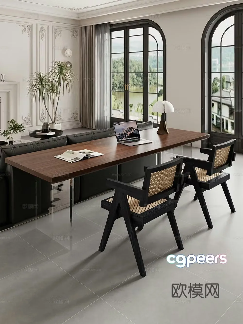 Current horizontal hall table tea table big table desk computer desk simple desk 3D model