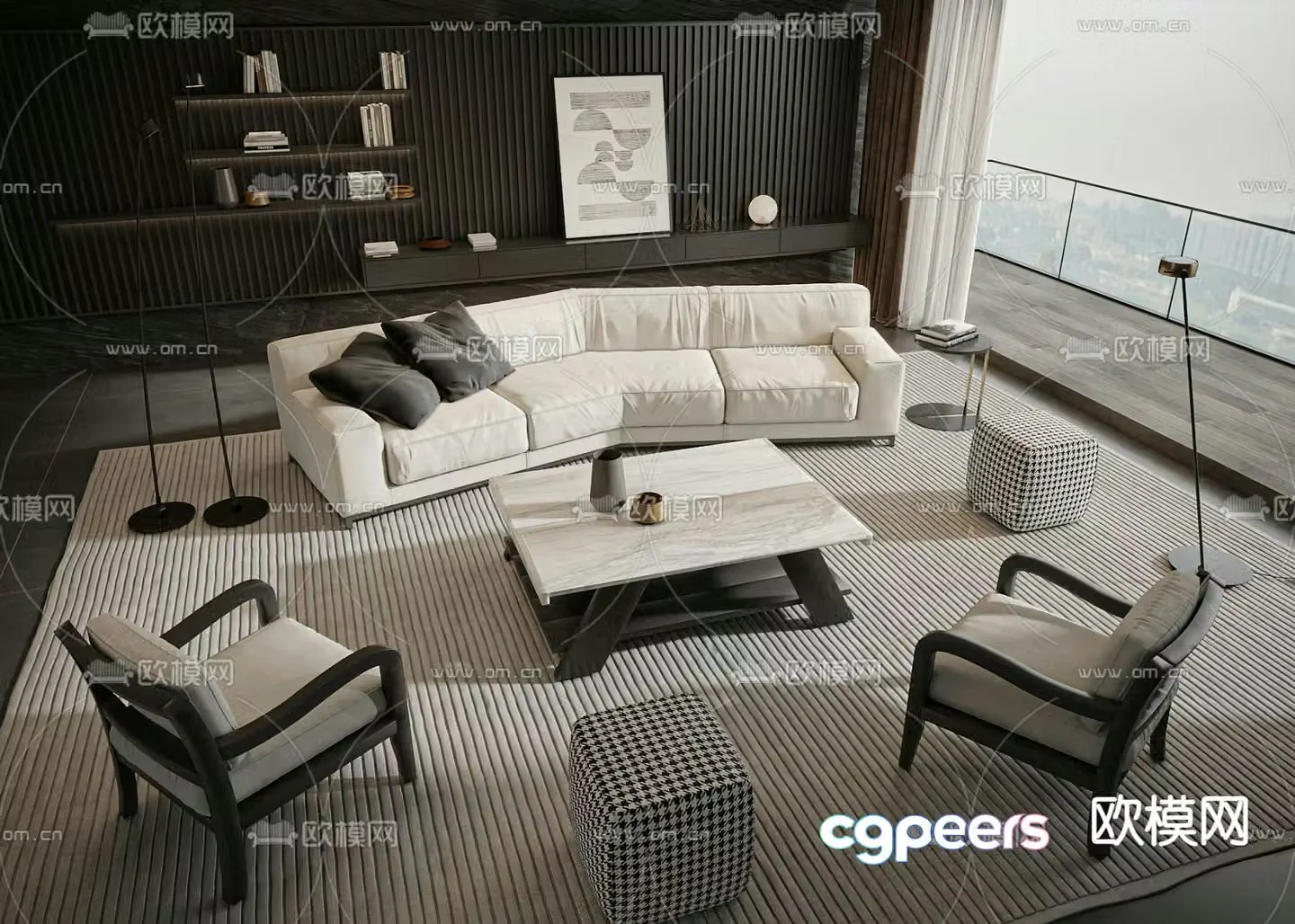 Meridiani modular sofa 3d model