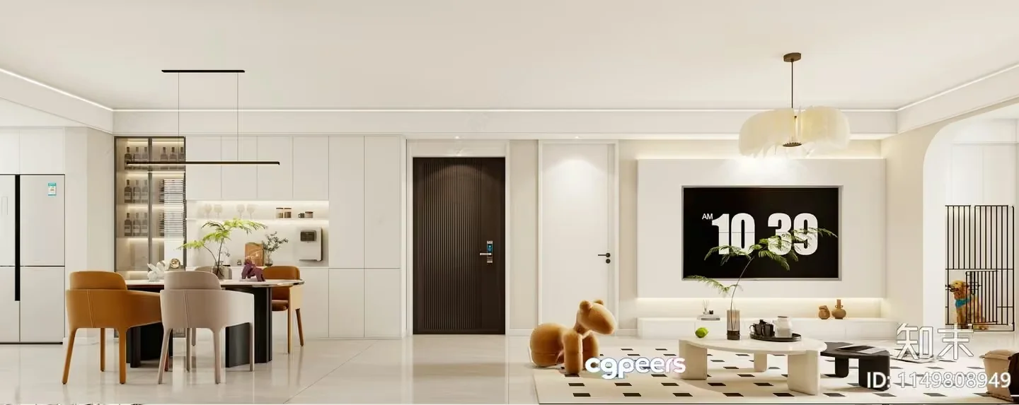 Modern Living Room 3D Model – 16001 – VRAY Render