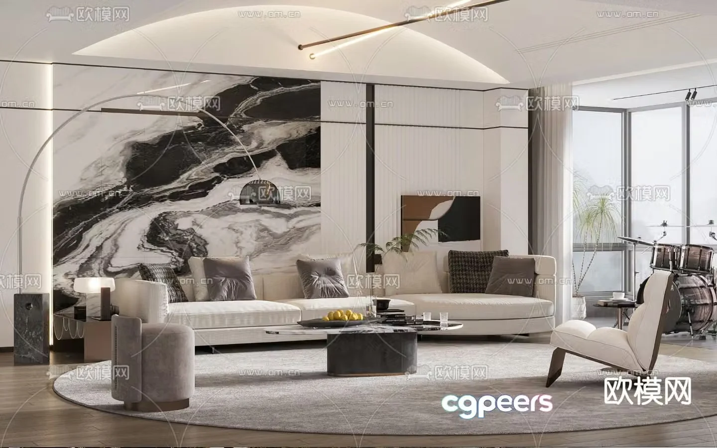 Minotti modular sofa 3d model