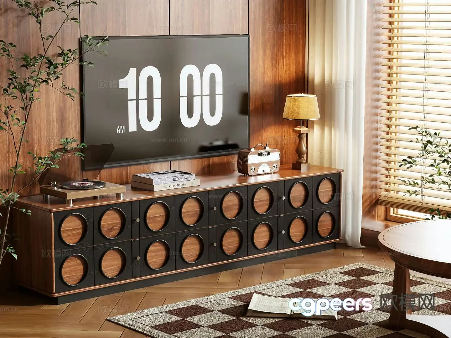 Medieval style TV cabinet 3D model