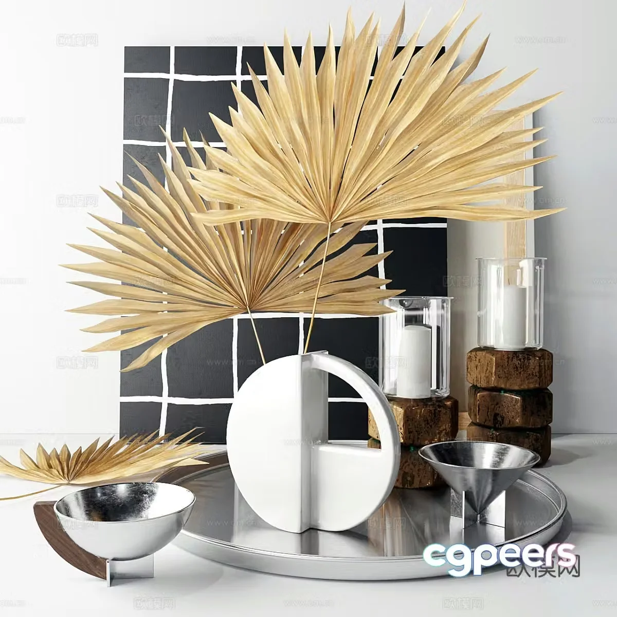 Modern jewelry ornament combination 3D model