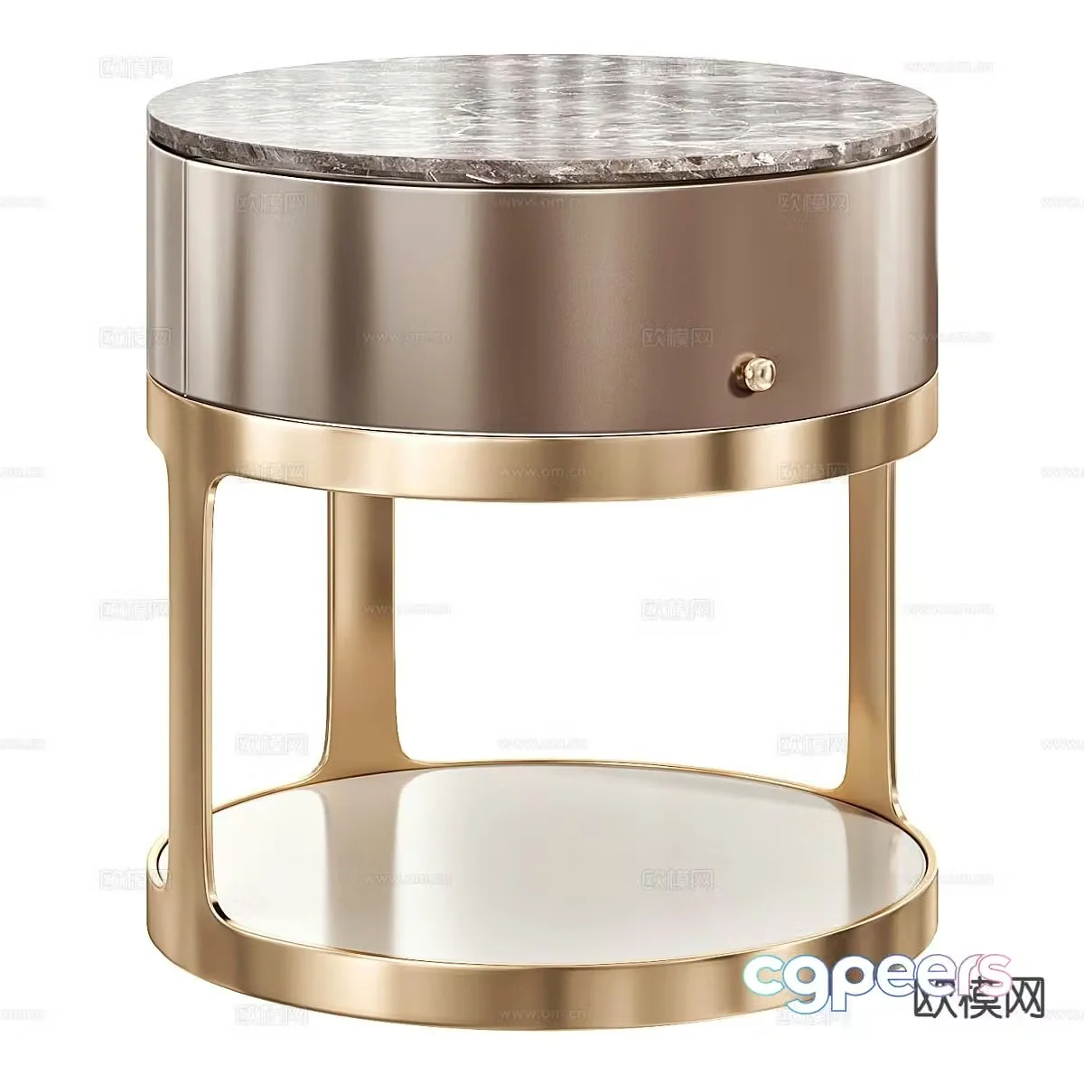 Light luxury bedside table 3D model