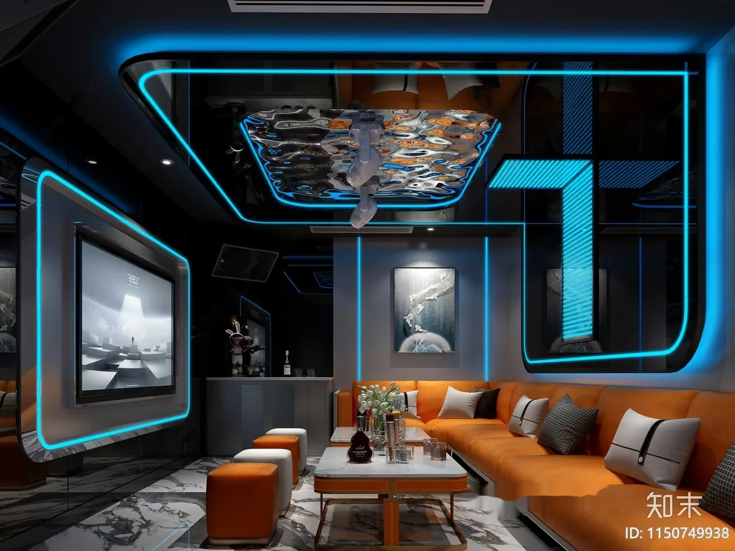 Modern Living Room 3D Model – 11855 – VRAY Render