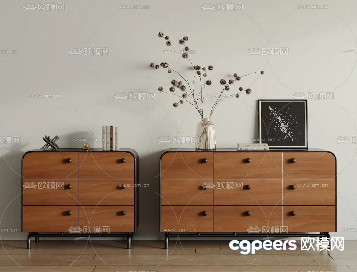 Medieval style chest of drawers 3D model