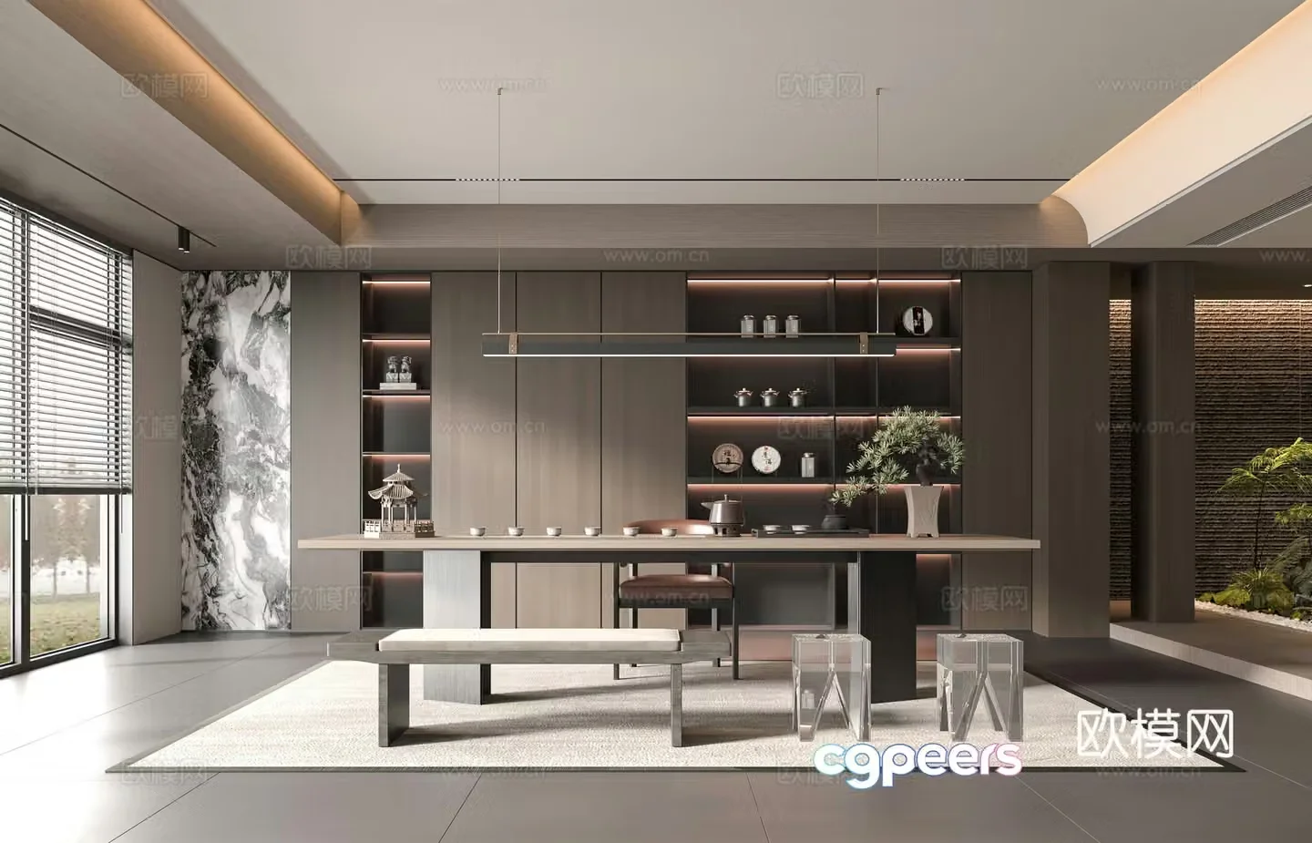 Modern tea room 3d model