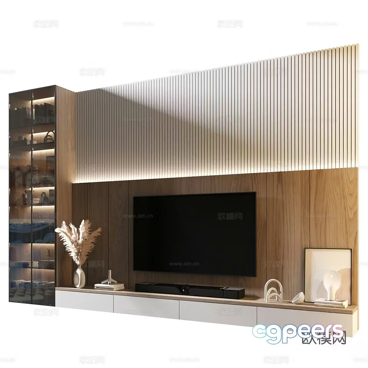 TV background cabinet 3d model