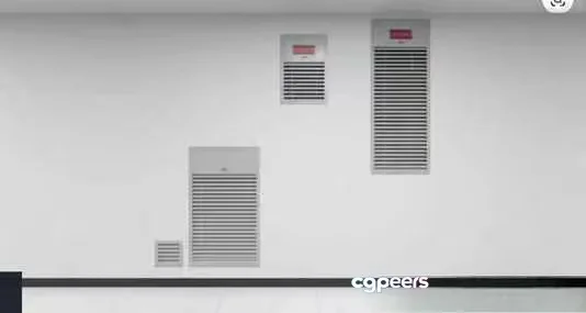 Two Air Vents On A White Wall 3D Model – 3312 – VRAY Render