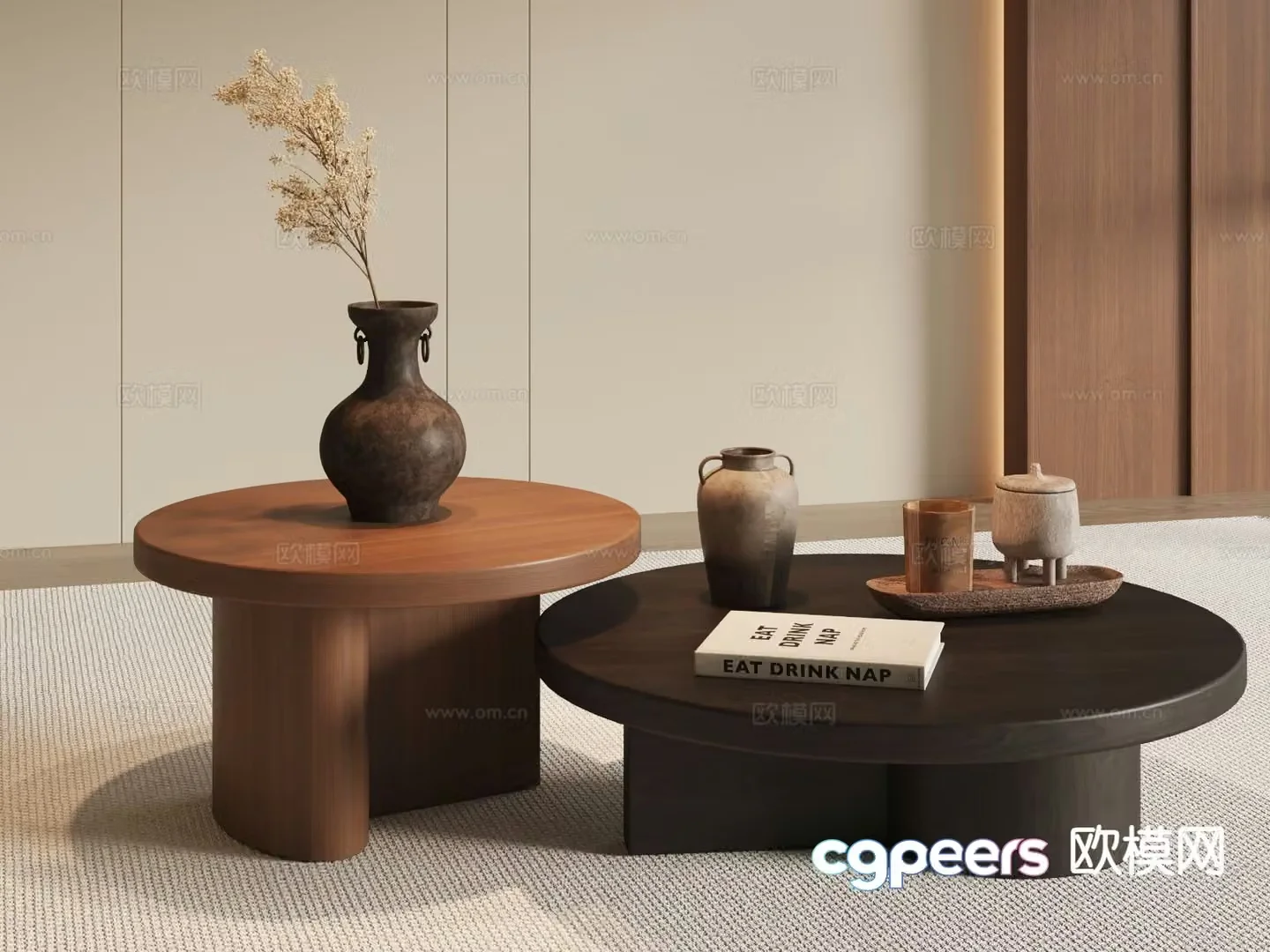 Medieval style coffee table mother-in-law coffee table 3d model