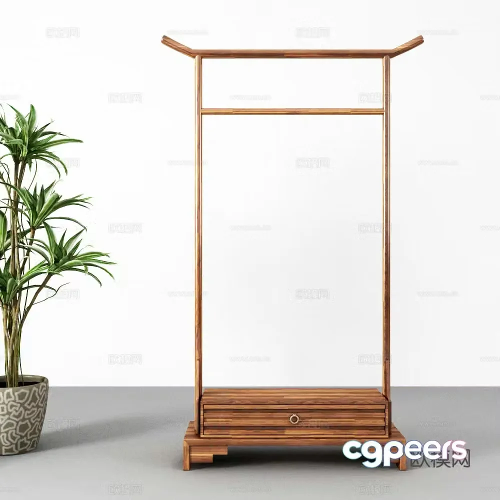 New Chinese style clothes hanger pot plant 3D model