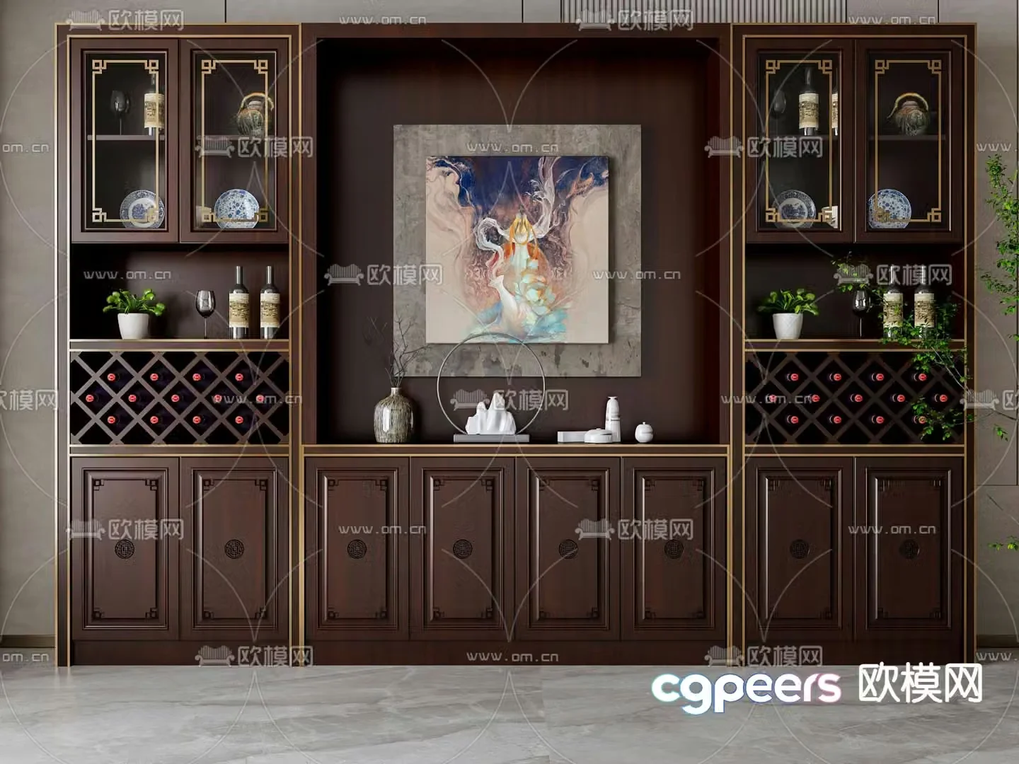 New Chinese wine cabinet 3D model