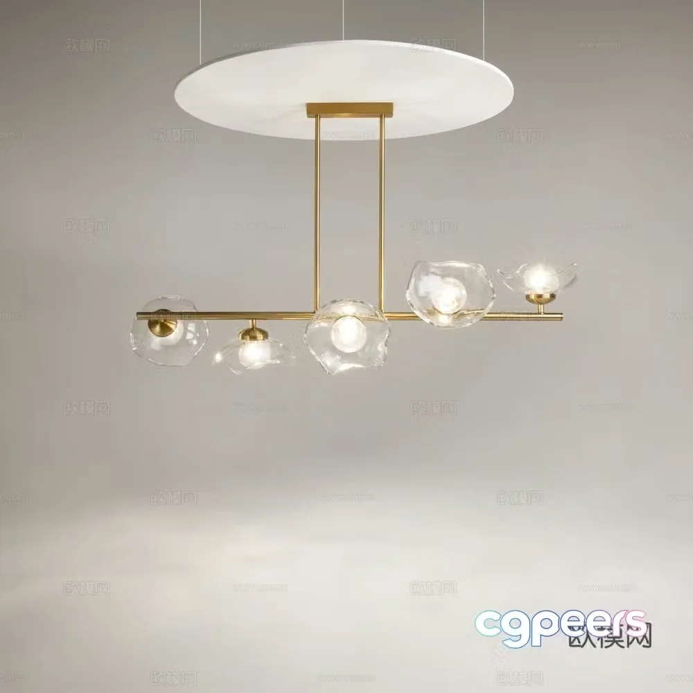 Now glass chandelier 3d model