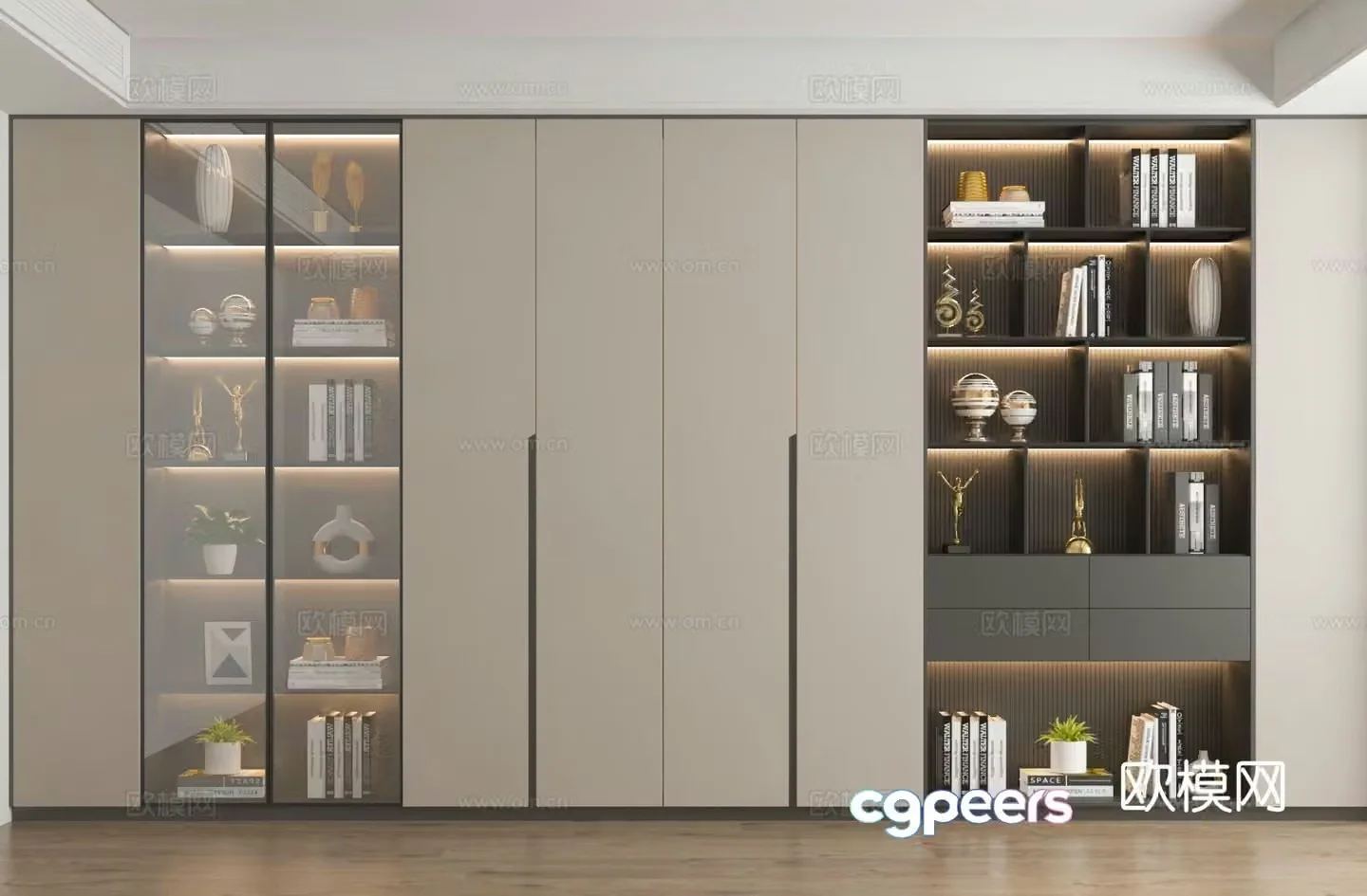 Modern bookcase 3d model
