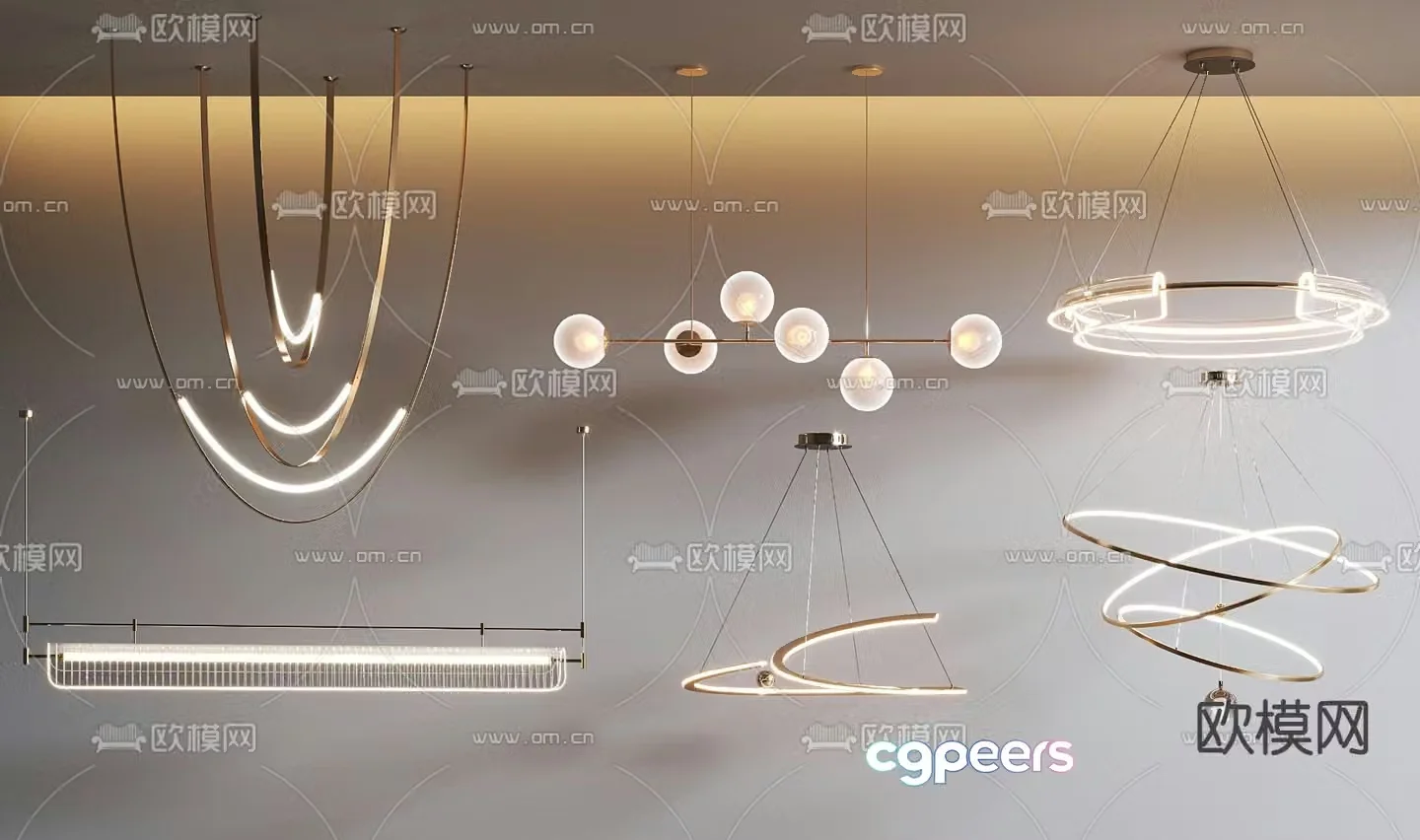 Art chandelier hall chandelier 3d model