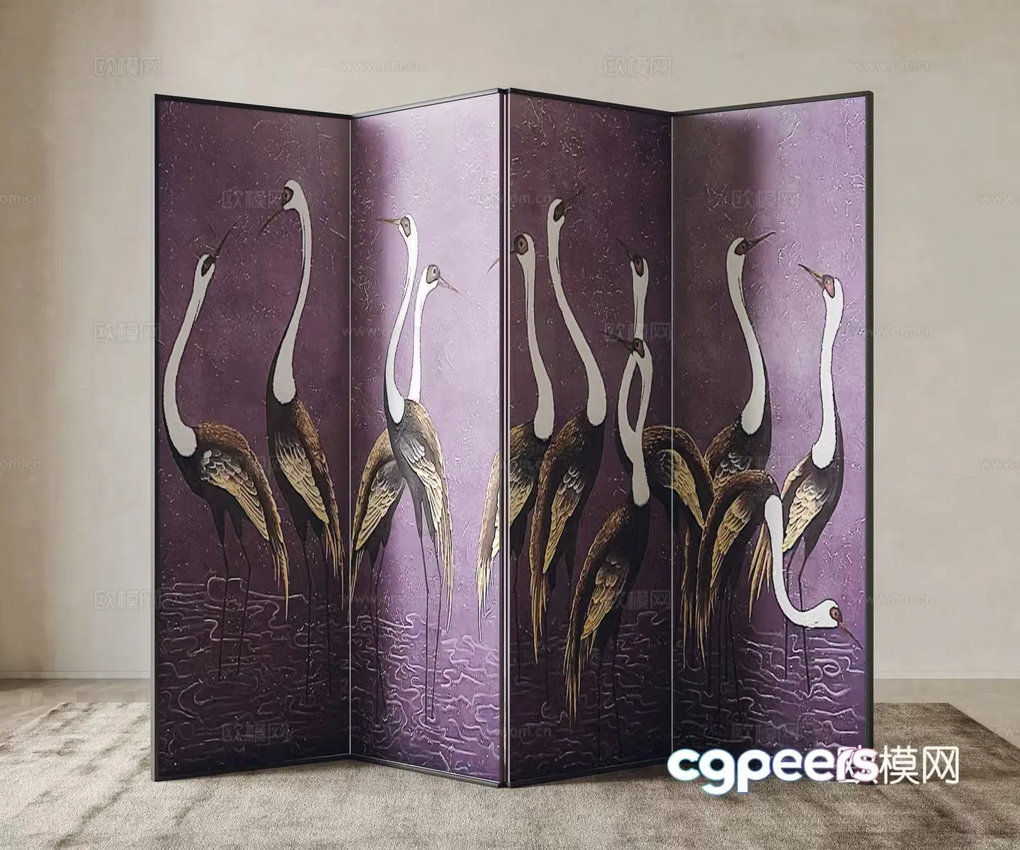 New Chinese-style screen partition 3D model