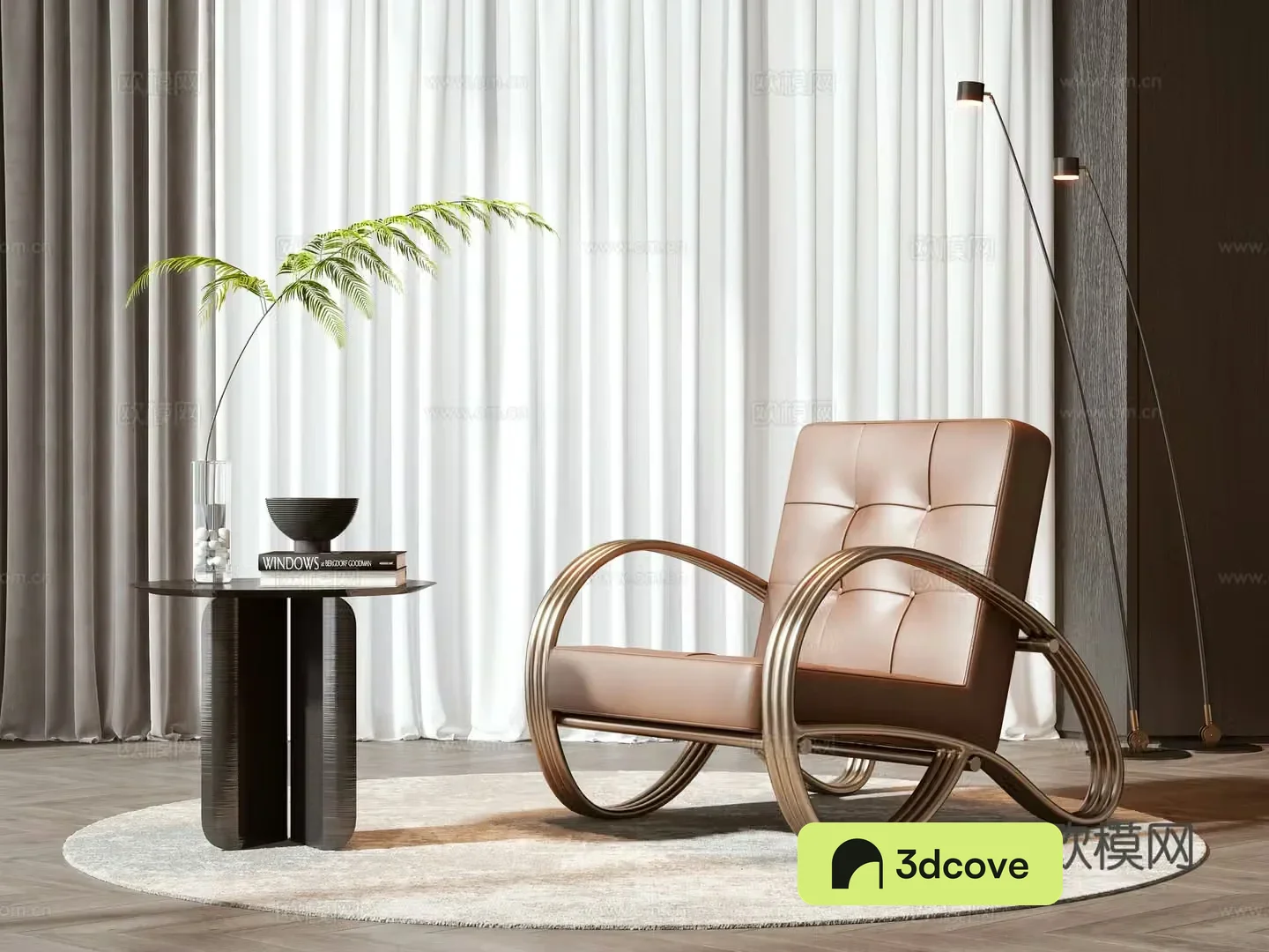 Modern leisure chair coffee table combination
