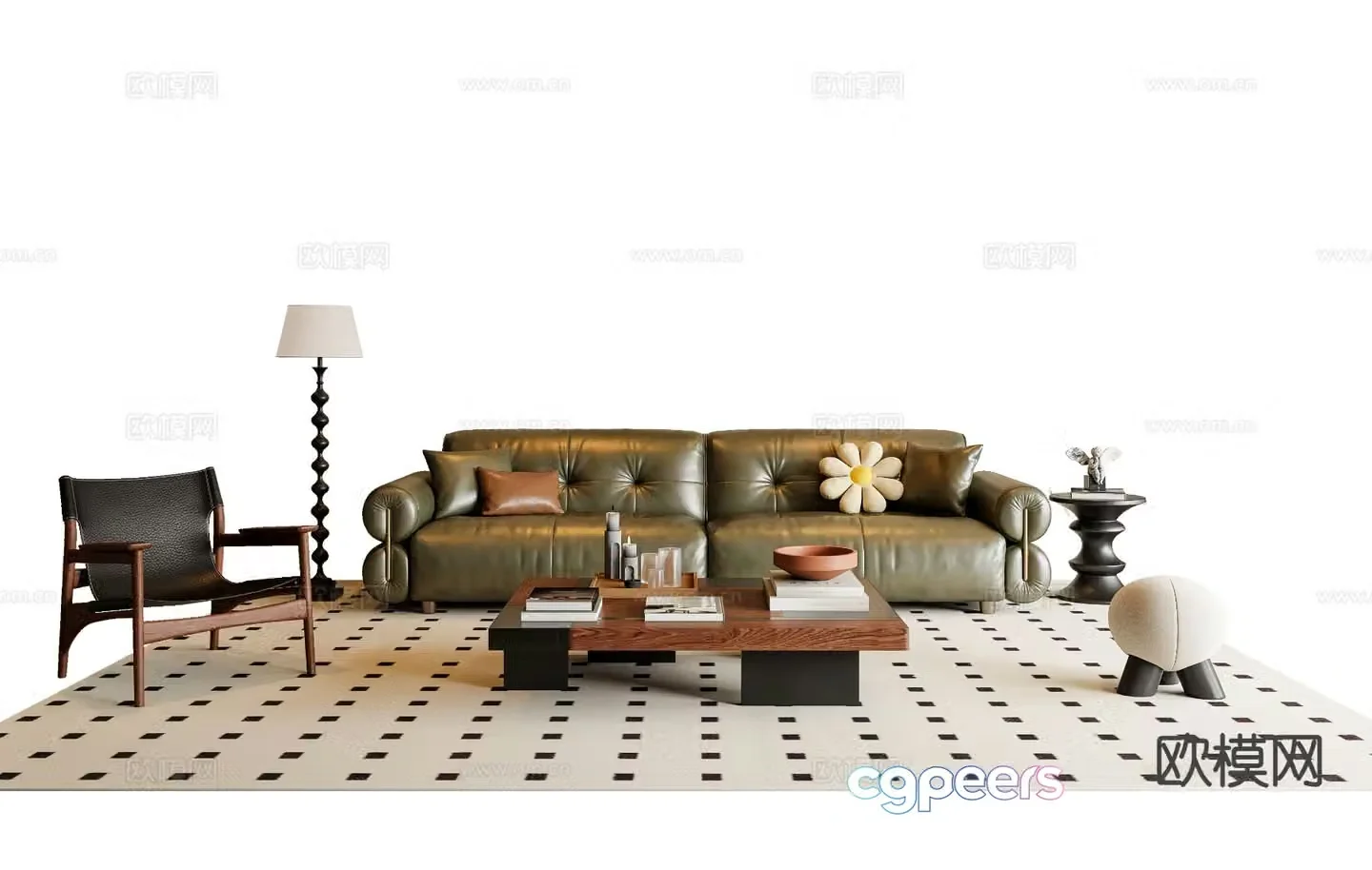 Medieval style sofa modular sofa 3d model